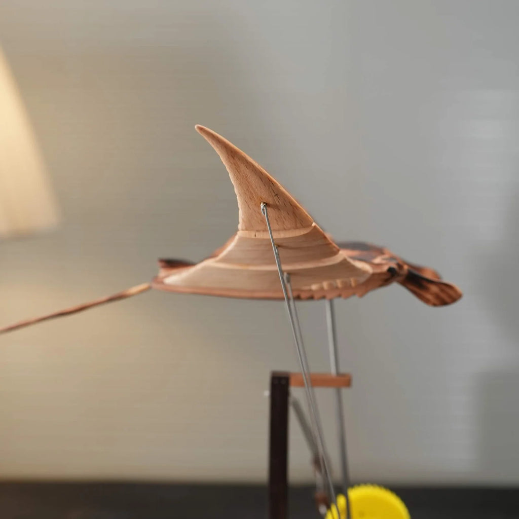 Handcrafted Wooden Manta Ray Automaton